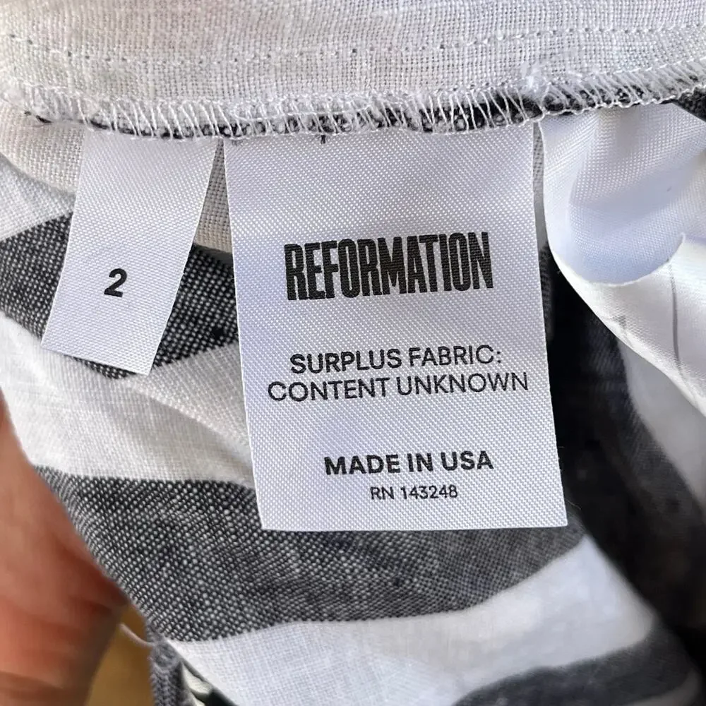 Reformation Women's Striped Sleeveless Jumpsuit Size 2